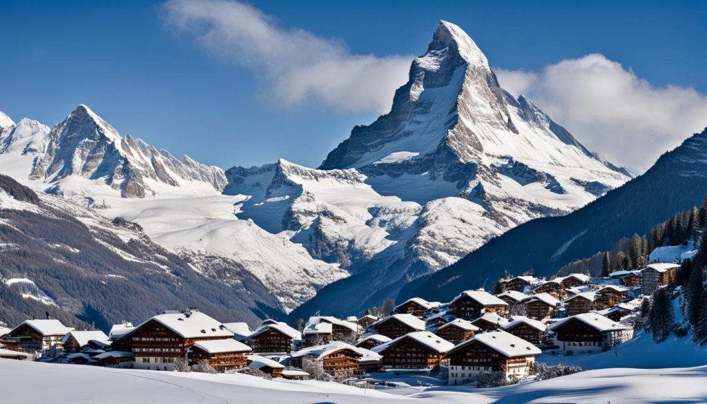 Zimowa panorama Zermatt